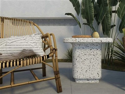 Meja sampingan Terrazzo